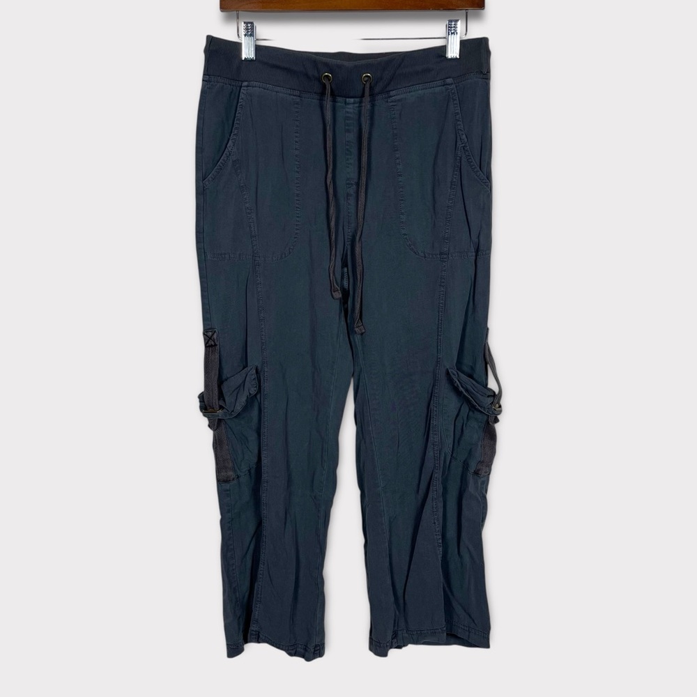 Wearables Pull On Cargo Pants Small Capri Ankle Grunge Loose Fit Lagenlook Gray